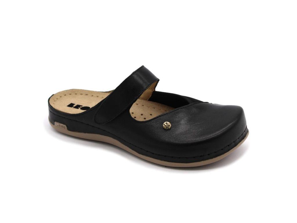 Leon 953 černé dámské zdravotní pantofle pro Hallux valgus