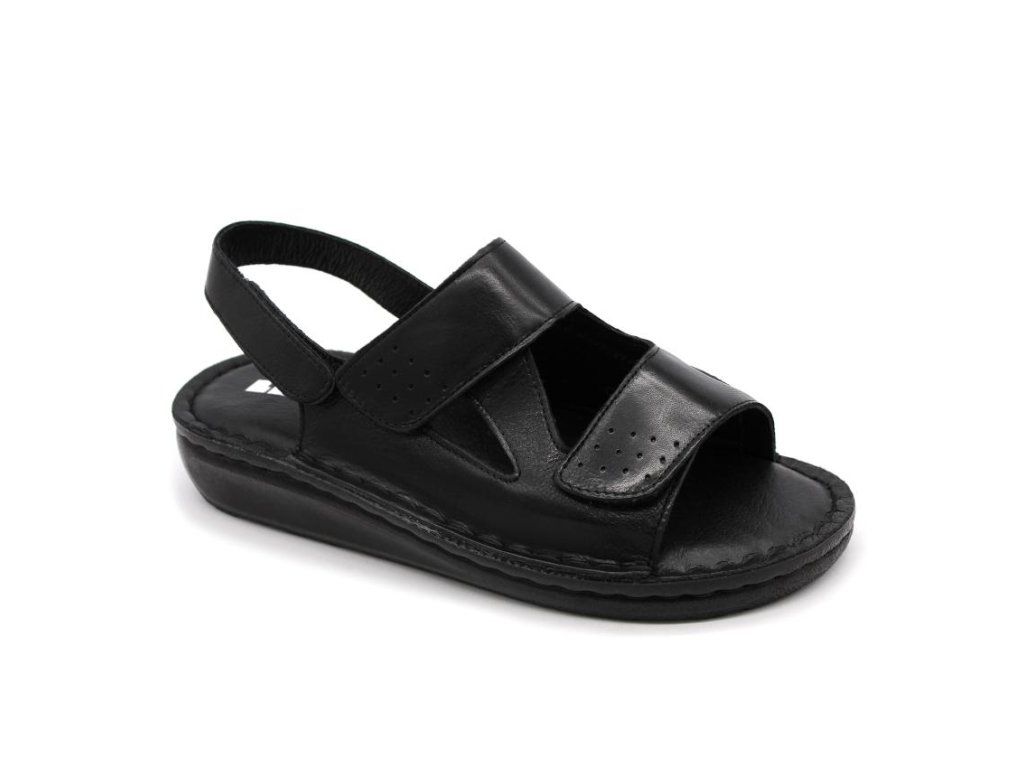 Leon 320 černé dámské kožené sandály vhodné při Hallux valgus